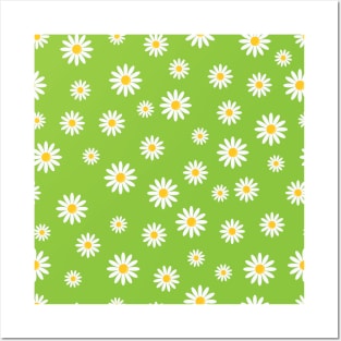 Cool Pattern Neck Gator Green Daisy Pattern Posters and Art